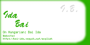 ida bai business card